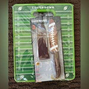 Farberware Football Themed Cutting Board and Sandwich Spreader Set NWT